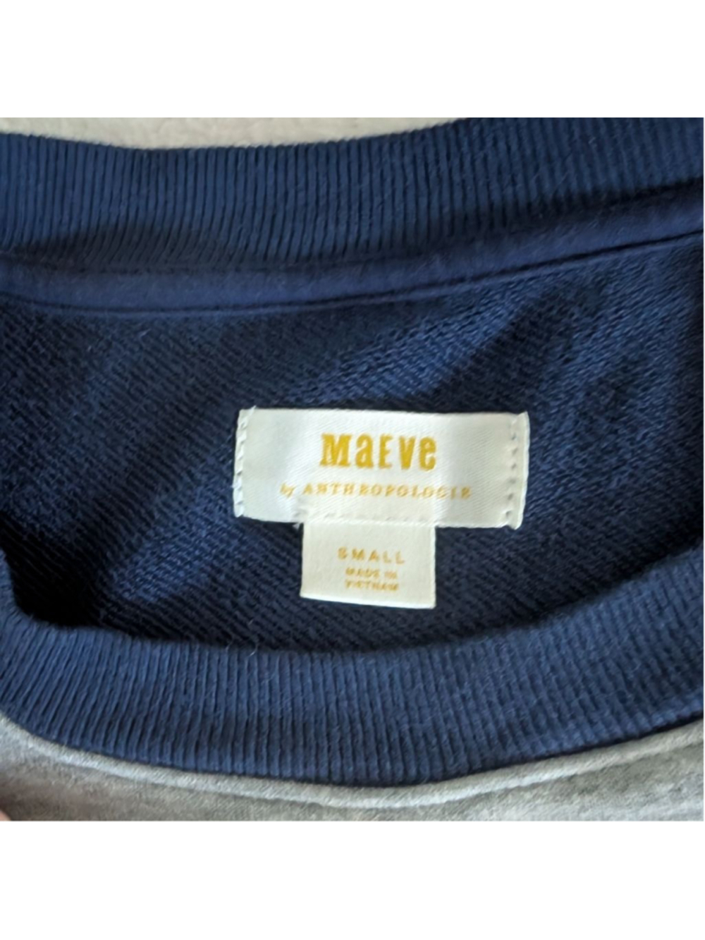 Maeve Navy Grey Pink Chevron Sweatshirt - Small - Picture 4 of 8